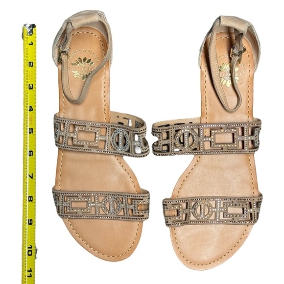 NEW Yellow Box Women's P-Violet Rhinestone Sandal in Color Natural Size 9 - Picture 10 of 11